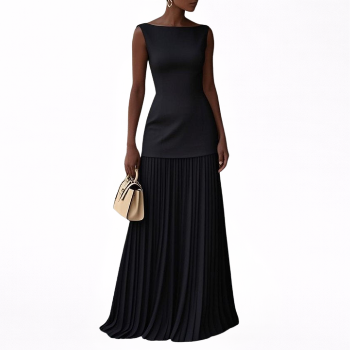 Celeste | Elegant Long Pleated Gown