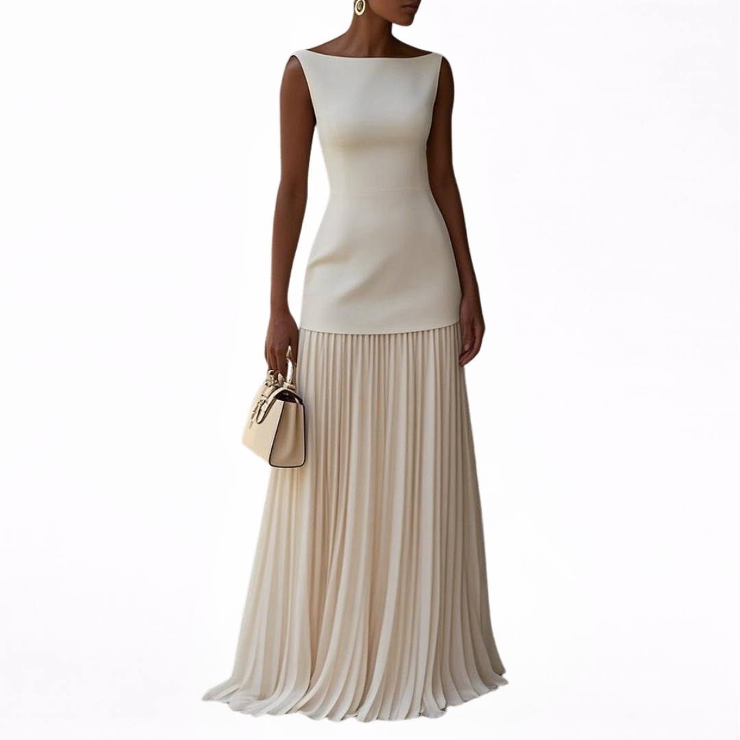 Celeste | Elegant Long Pleated Gown