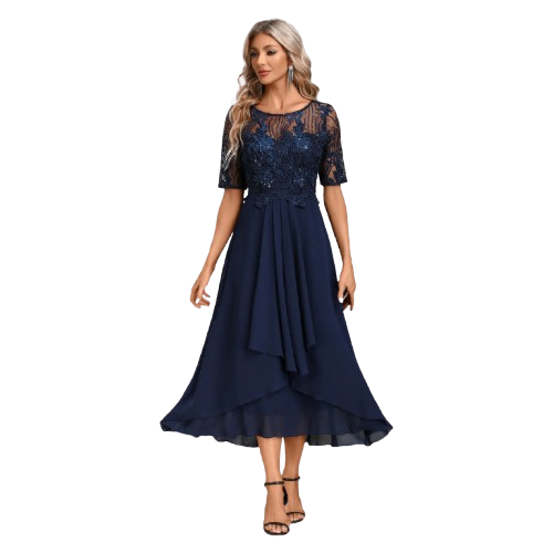 Mariana - Chic Short Sleeve Lace Dress