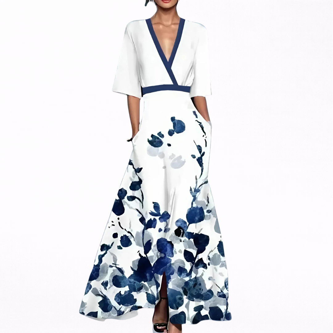 Valentina | Chic Maxi Dress Featuring a Deep V-Neck