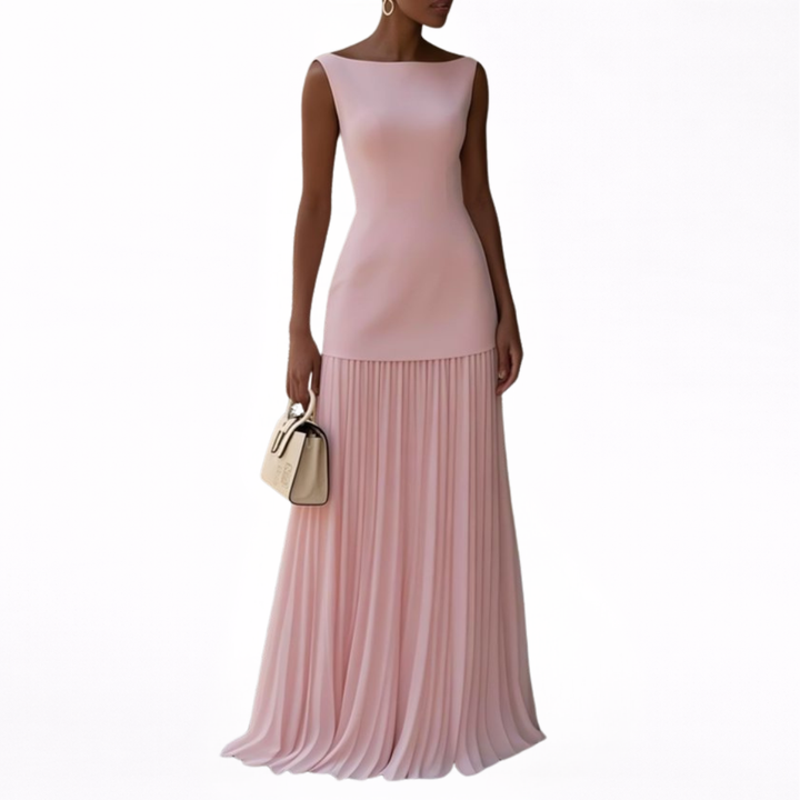 Celeste | Elegant Long Pleated Gown
