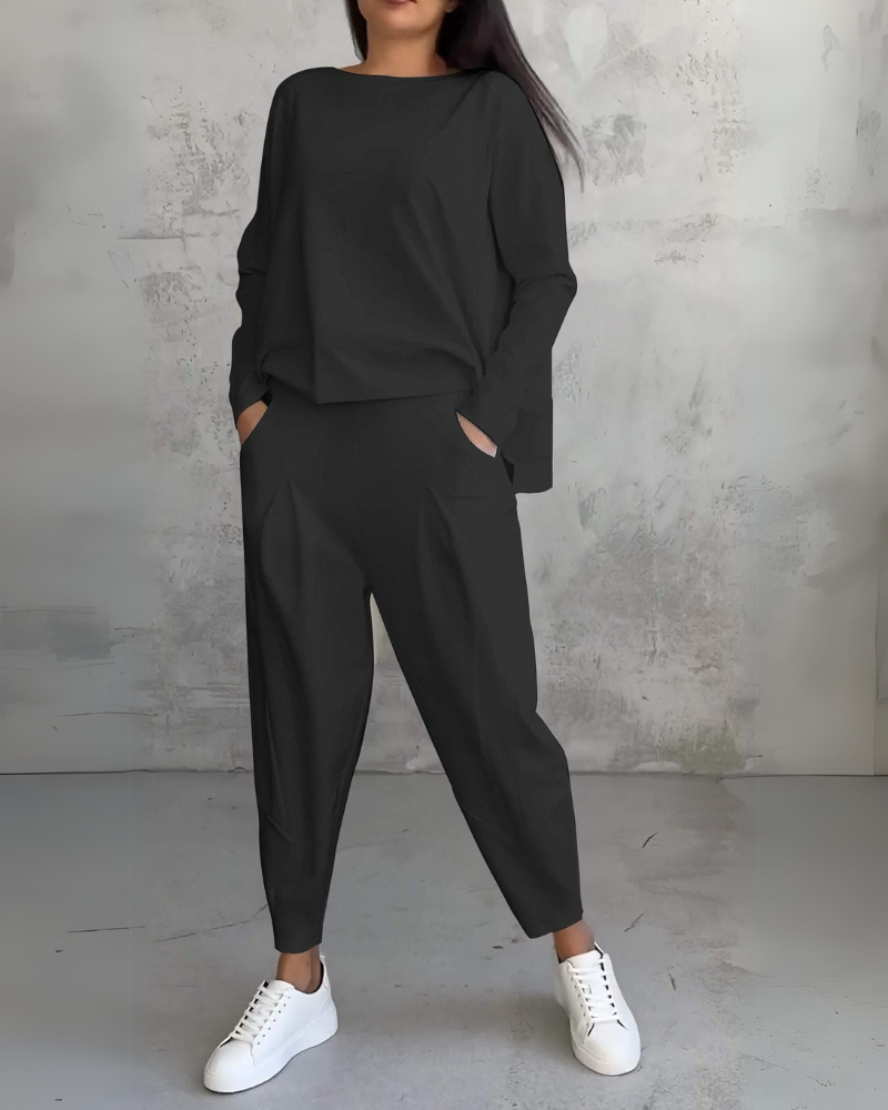 Jackquelin™ Elegant Lounge Set | Matching Chic Top and Trousers