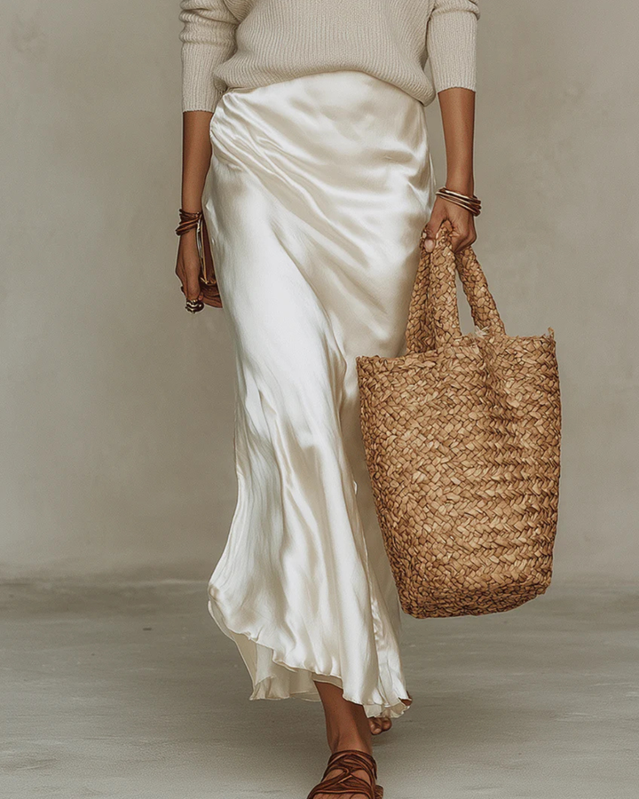 Elena | Luxe Satin Midi Dress