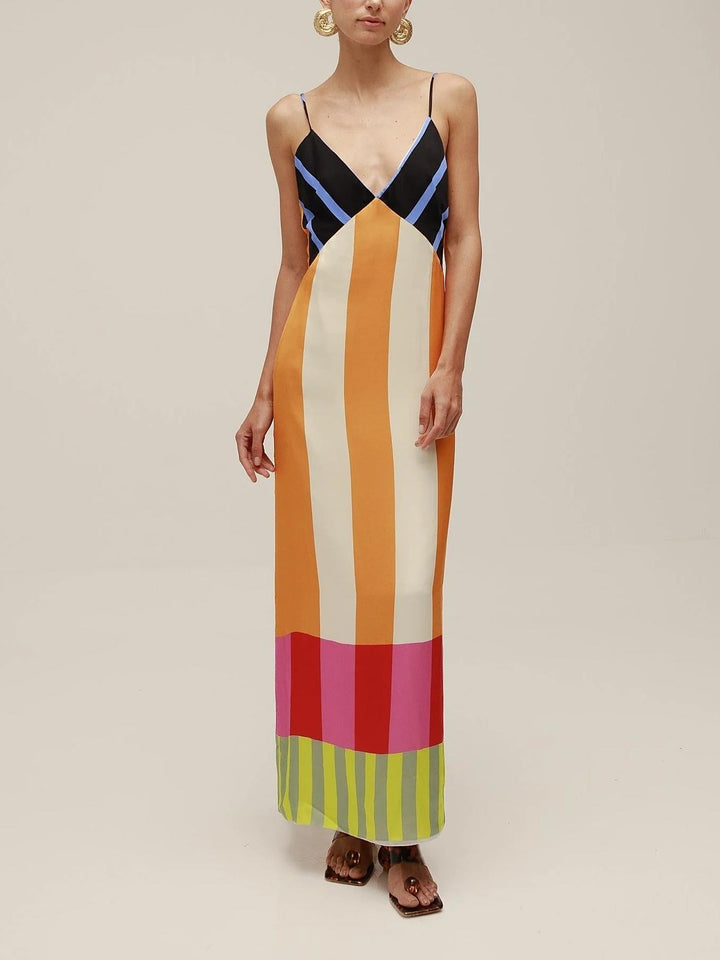 Paloma | Colorful Long Striped Dress