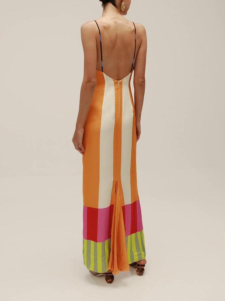 Paloma | Colorful Long Striped Dress