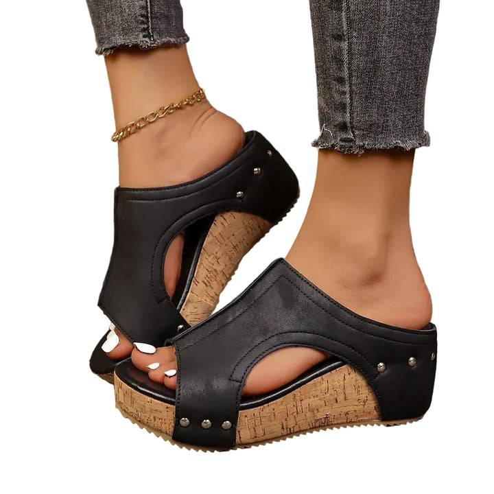 Sofia - Lumi Studded Wedge Sandals