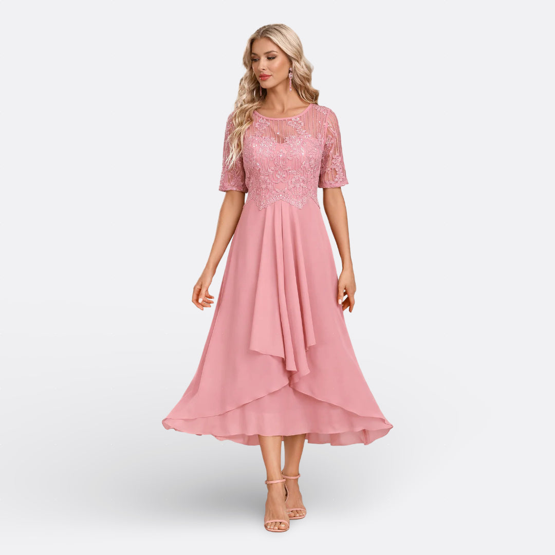Mariana - Chic Short Sleeve Lace Dress
