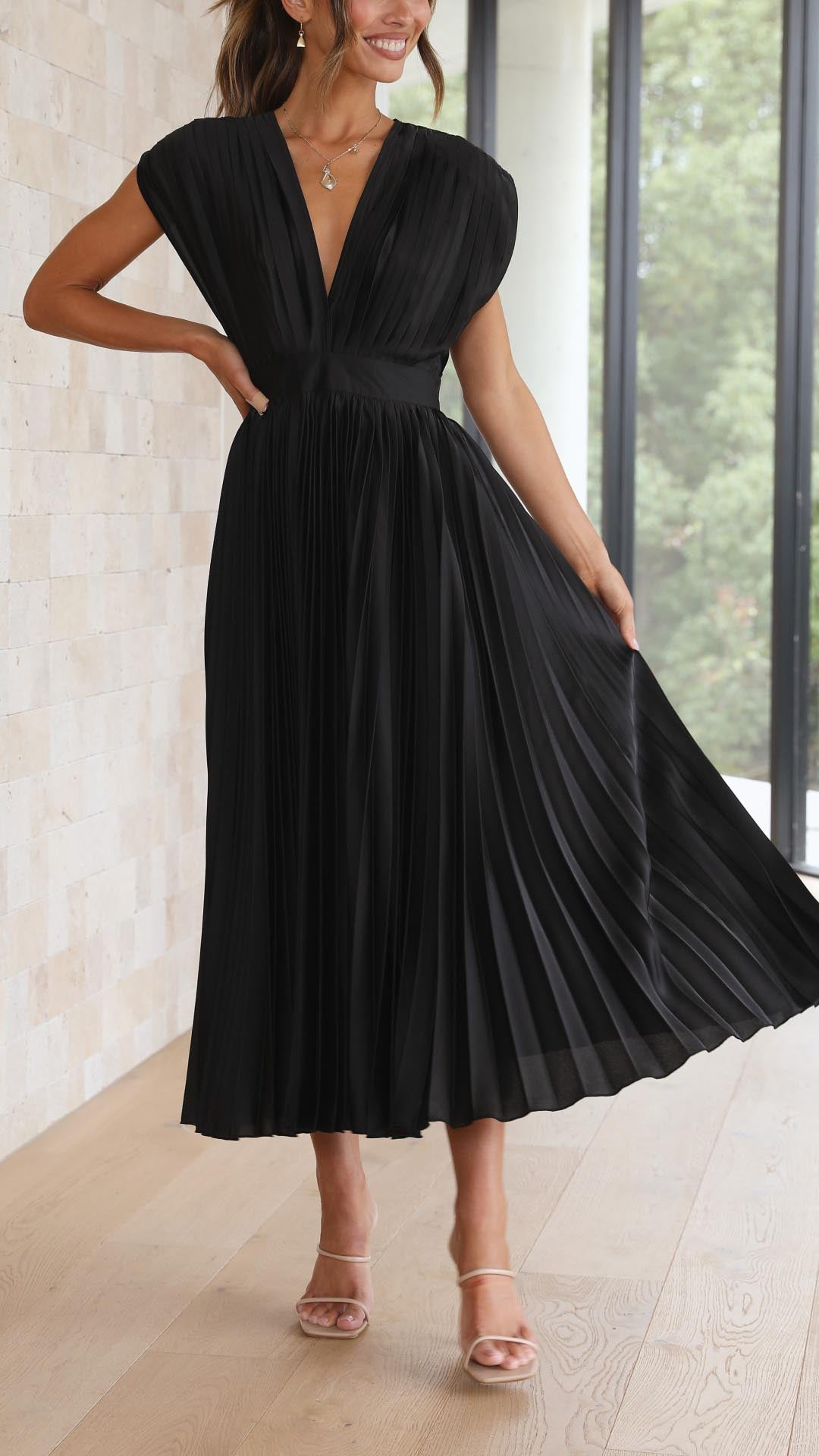 Isla | Elegant Pleated Dress