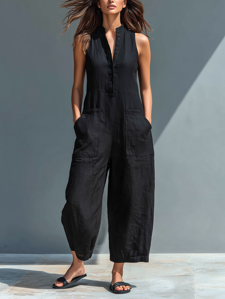 Sleeveless Linen Jumpsuit