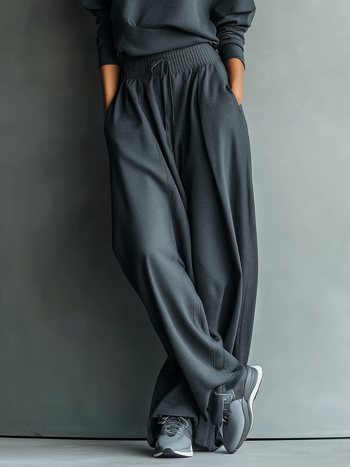 Wide-Leg Knit Pants Set