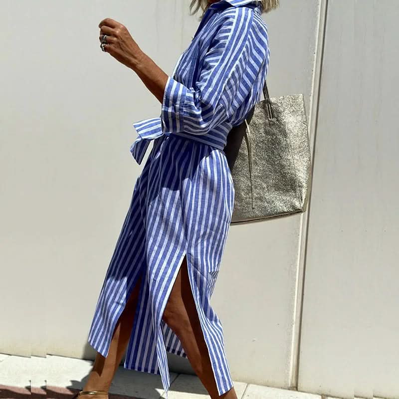 Barbara - Summer Dress with Elegant Stripes
