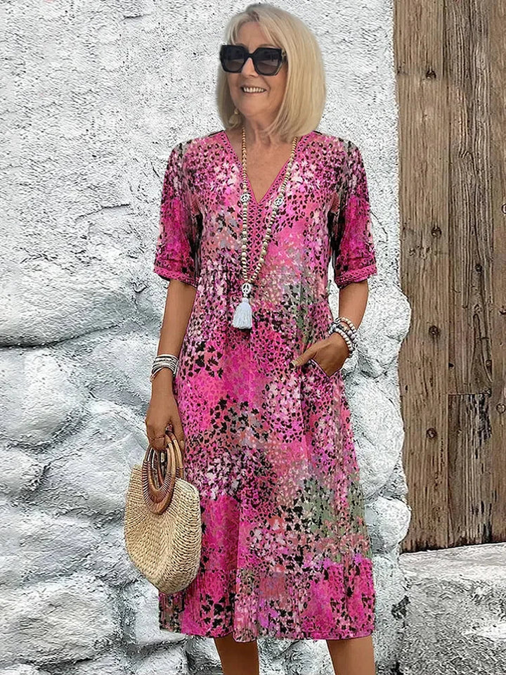 Rose - Vibrant Mid Length Dress